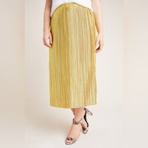 Maeve Midi Gold Pleated Skirt